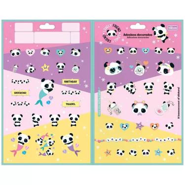Imagem de Cartela de Adesivo Decorado Tilibra Lovely Friend Completo Duplo g em Papel Autoadesivo 145MM X 232MM 1 Folha Estampa