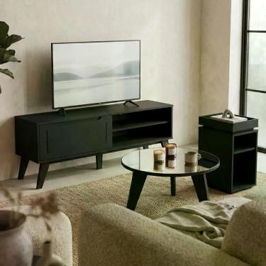 Imagem de Conjunto para Sala de Estar Lotus Rack 1 Porta 1 Prateleira em MDF e MDP 134cm Preto Dkadidecor