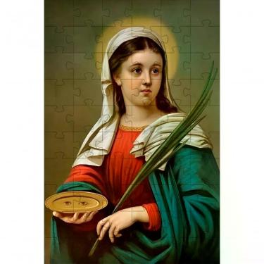 Imagem de Quebra-cabeça Religiosas de Deus Santa Luzia de 300 Peças para Memória e Concentração Indicado para Idosos Atividade