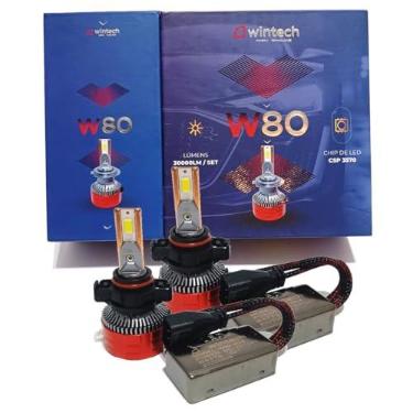Imagem de Lâmpada Farol Ultra Super Led W80 30000L Wintech H1 H3 H4 H7 H11 H16 H27 HB3 HB4 HB5 2 anos garantia (HB3(9005))