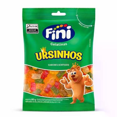Imagem de Balas de Gelatinas Fini Sabores 80g Bananas Amora Beijos