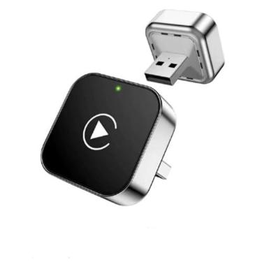 Imagem de Adaptador CarPlayer sem fio para iPhone Auto, adaptador Apple CarPlayer com fio para sem fio versão 2026, mini com cabo USB e USB-C/Tipo-C, controle estável sem atraso, Compatível 98% veículos carros