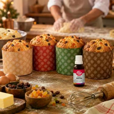 Imagem de 10 Forma De Papel Para Panetone 500g + 01 Essência GRÁTIS 30ml CorVerm