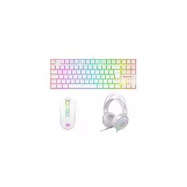 Imagem de Kit Gamer Redragon RGB Headset Lamia 2 Surround 7.1 + Teclado Kumara Switch Outemu Blue + Mouse Cobra V2, 12400DPI, Branco - S125W