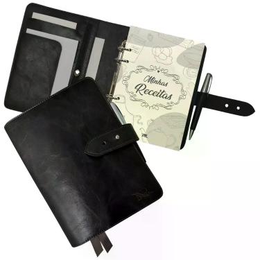Imagem de Agenda Minhas Receitas Couro 335-R Raffai Couros, Preto