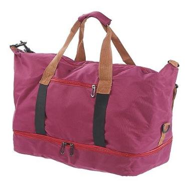 Imagem de Bolsa de Ombro para Fim de Semana, Com Fecho de Zíper, Mochila de Viagem à Prova d'água, Alça de Ombro Ajustável, Multiuso para Treino (Roxo)