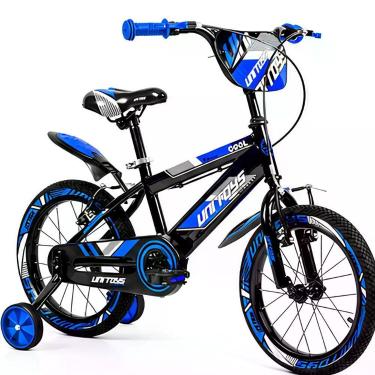 Imagem de Bicicleta Infantil Pro Aventura Aro 16 3 a 8 Anos com Rodinhas Laterais Segurança e Diversão Azul Unitoys