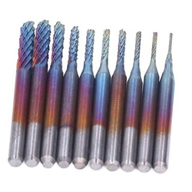 Imagem de Broca de fresagem CNC, 0,8-3,175 mm de haste de 1/8 pol. Fresadora de topo de broca roteador CNC para molde de plástico para PCB
