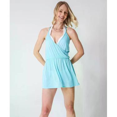 Imagem de Vestido Saída De Praia Feminino Transpassado Marisa Az-81016, Azul, GG