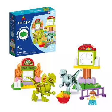 Imagem de Bloco de Montar Grande Dino Park 37 Peças Brinquedo Infantil Xalingo -