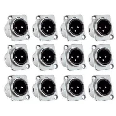 Imagem de Kit 12 Plug Xlr Macho Painel Canon Ksr Pro Para Medusa