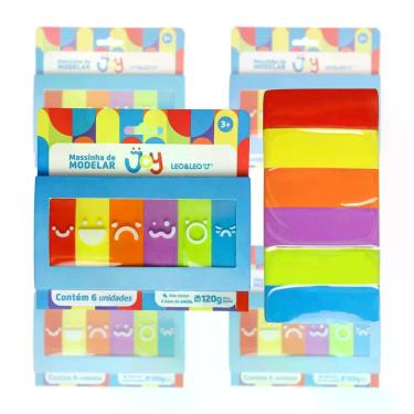 Imagem de Kit 10x Massa de Modelar Joy Blister - 6 Cores Cada - Leonora