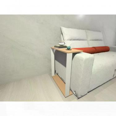 Imagem de Mesinha Lateral para Sofá Estilo Industrial Retangular MDF 100% MDF 60CM Branco