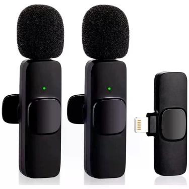 Imagem de Microfone de lapela dupla sem fio Lightning - ideal para podcast, tran