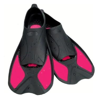Imagem de Nadadeira pé de pato para natação/mergulho, rosa e preto, tamanho M, (38 a 40 BR)