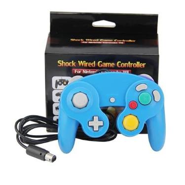 Imagem de TechBrasil Controle Game Cube Nintendo Wii/U Switch Computador Azul
