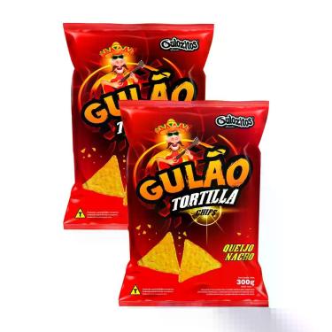 Imagem de Kit 2 Salgadinho Gulão Tortilla Queijo Nacho 300g - Gulozitos