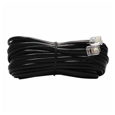 Imagem de Cabo para telefone interfone 3 metros RJ11 4 Vias Preto Rontek - Tozz