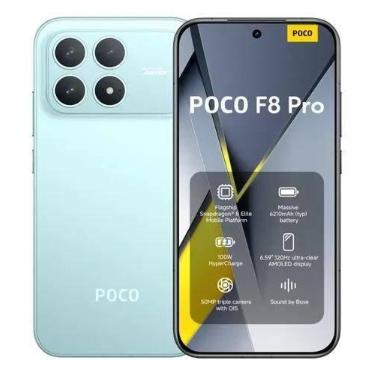 Imagem de Celular POCO F8 Pro 5G 12GB 256GB Azul Global IP68, 256GB, Azul