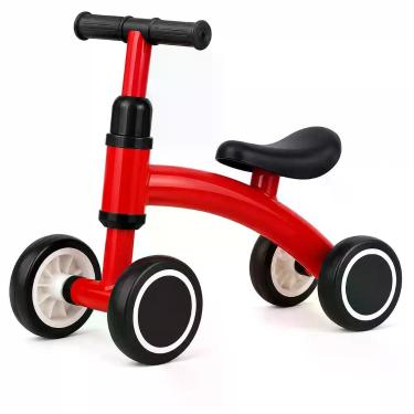 Imagem de Bicicleta de Equilíbrio Infantil Sem Pedal 4 Rodas Vermelha - Genérico