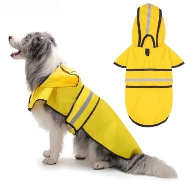 Imagem de Capa De Chuva Ajustável E Impermeável Para Cães Com Capuz, Poncho Refl