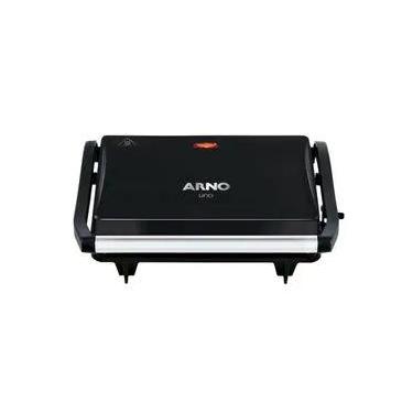Imagem de Grill Elétrico Arno Compact Uno GPTO Grelha Antiaderente Trava Lateral Preto
