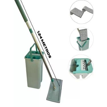 Imagem de Mop Flat Esfregão Rodo e Balde Slim Pano Limpeza Piso Refil - Rodo pan