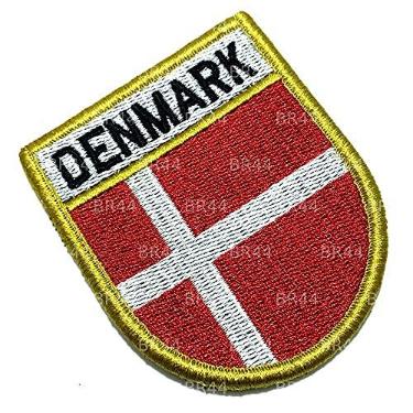 Imagem de BP0073EV 01 Bandeira Dinamarca Patch Bordada Fecho Contato