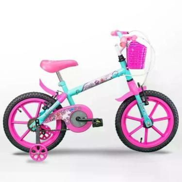 Imagem de Bicicleta Tk3 Aro 16 5 a 8 Anos V-Brake com Cestinha e Rodinhas Rosa Track & Bikes 56CM