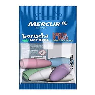 Imagem de Borracha Ponteira, Mercur, Branca e Colorida, Blister com 6