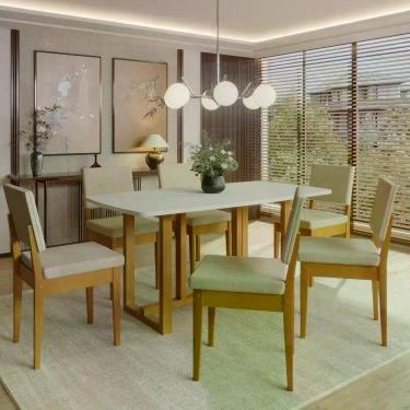 Imagem de Conjunto Sala de Jantar 6 Cadeiras Tampo 170cm Oval sem Vidro Filadélf