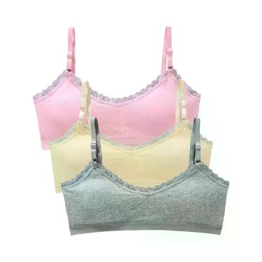 Imagem de Sutiãs De Treinamento Para Meninas Com Renda, Algodão Macio, Acolchoad