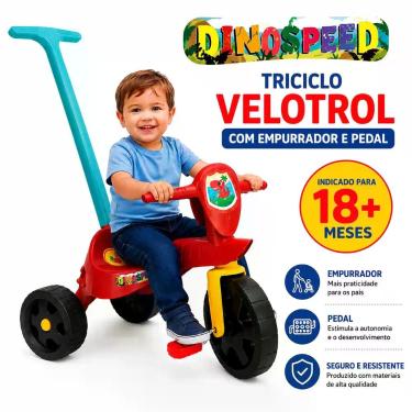 Imagem de Triciclo Infantil Dino New Speed com Pedal e Haste para Passeio - Home