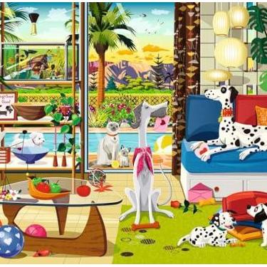 Imagem de Ravensburger Pets of Palm Springs 500 Piece Jigsaw Puzzle | Unique Piece Design | Softclick Technology | Ideal Gift for Puzzle Enthusiasts
