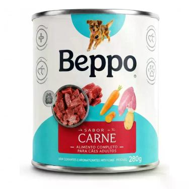 Imagem de Ração Úmida Natural Beppo Comida Natural Cão Adulto Sabor Carne 280g 12 Unidades