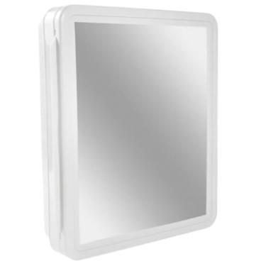 Imagem de Armário Banheiro, Embutir ou Sobrepor com Espelho De Vidro, armario de vestiario - Ideal para Banheiros Pequenos e Lavabos(1 BRANCO)