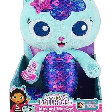 Imagem de SUNNY, Gabby's Dollhouse, Pelúcia MerCat com Luz e Som - 33 cm