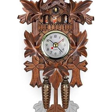 Imagem de Relógio Cuco Floresta Negra, Relógio De Parede Estilo Chalé Com Pêndulo, Mini Carrilhão De Cuco De Madeira Artesanal, Decoração De Casa, #2