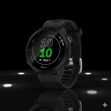 Imagem de Relógio Esportivo Preto  Forerunner 55, Treinos, Saúde e GPS