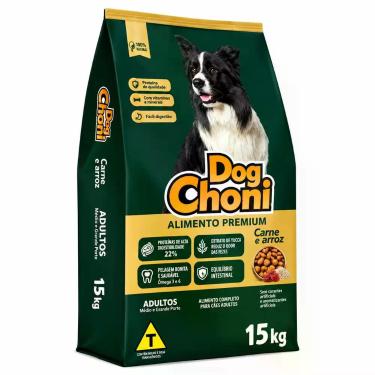 Imagem de Ração DogChoni Adulto 15kg para Cães Adultos Alimento Completo e Balan