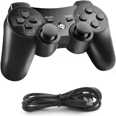Imagem de Controle sem Fio para PS3 Aquilae Compatível com Console PS3 com Vibração Dupla e Joysticks 360 graus Preto