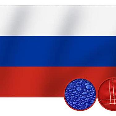Imagem de Bandeira da Rússia resistente 9,5 x 1,5 m, nylon Oxford de maior duração 210D | Quatro linhas de costura nas extremidades | Bandeira nacional russa para decoração de quintal e casa