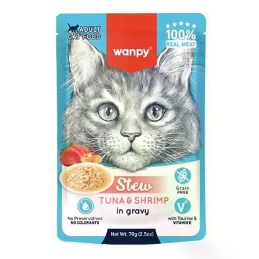 Imagem de Sachê Wanpy para Gatos Ensopado de Atum e Camarão 70g