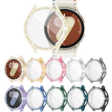 Imagem de [Pacote com 10] Protetor de tela de relógio YUVIKE Bling para Samsung Galaxy Watch7 de 44 mm, capa com glitter, capa macia, proteção total com strass brilhantes para Galaxy Smart Watch 7 de 44 mm