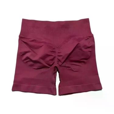 Imagem de Shorts De Yoga E Corrida Femininos De Cintura Alta Sem Costura, Elásti