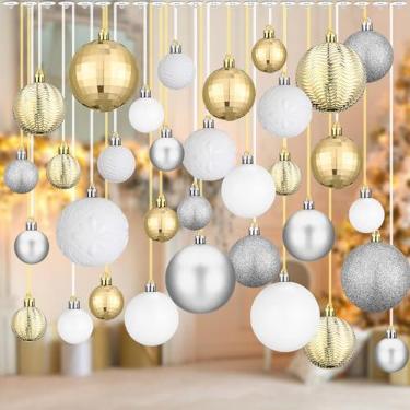 Imagem de Relaxgiant 36 peças de enfeites de bolas de Natal para teto, 4 cm, 6 cm, 8 cm, grande, à prova de estilhaçamento, decorações de Natal para pendurar em árvores, festas de Natal em ambientes internos