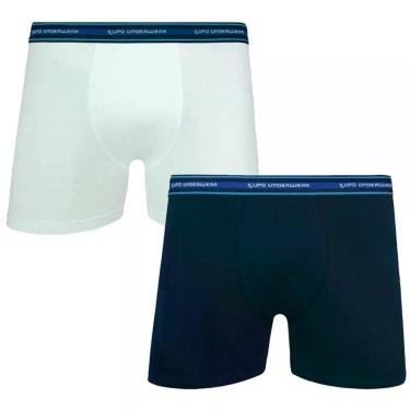 Imagem de Cueca Lupo Boxer Algodão com Elastano Infantil 141-088 C/2, Branco, Ma