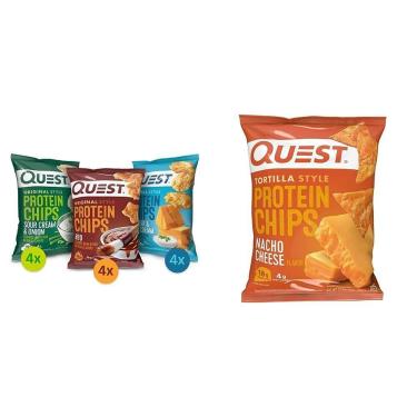 Imagem de Pacote Variado de Chips de Proteína Quest BBQ Cheddar e Creme Azedo