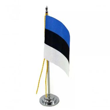 Imagem de Mini Bandeira De Mesa Estônia 15 Cm Poliéster