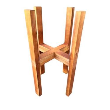 Imagem de Suporte Legs para Vaso Cachepot em Madeira Pinus 55cm /40cm com Vaso de Plantas(SUPORTE 55CM SEM VASO)
